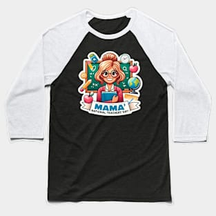 Super Mom Teacher Baseball T-Shirt